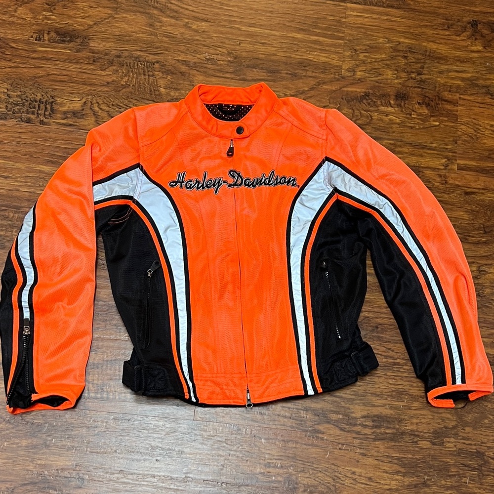 Harley-Davidson Ladies Mesh Orange and Black Riding Jacket